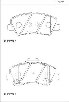 Asimco KD9775 - Kit de plaquettes de frein, frein à disque cwaw.fr