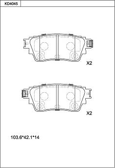 Asimco KD4045 - Kit de plaquettes de frein, frein à disque cwaw.fr