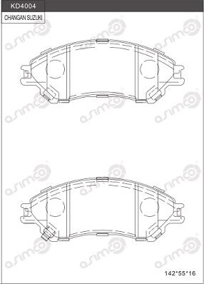 Asimco KD4004 - Kit de plaquettes de frein, frein à disque cwaw.fr