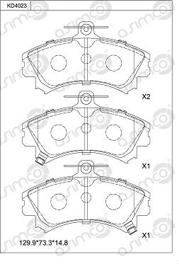 Asimco KD4023 - Kit de plaquettes de frein, frein à disque cwaw.fr