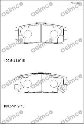 Asimco KD4202 - Kit de plaquettes de frein, frein à disque cwaw.fr