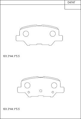 Asimco KD4747 - Kit de plaquettes de frein, frein à disque cwaw.fr