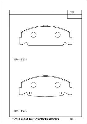 Asimco KD55107 - Kit de plaquettes de frein, frein à disque cwaw.fr