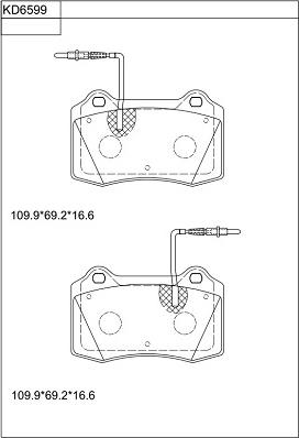 Asimco KD6599 - Kit de plaquettes de frein, frein à disque cwaw.fr