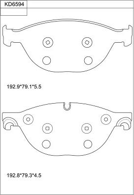 Asimco KD6594 - Kit de plaquettes de frein, frein à disque cwaw.fr