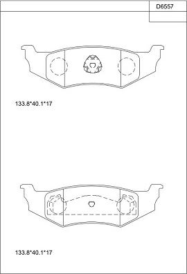 Asimco KD6557 - Kit de plaquettes de frein, frein à disque cwaw.fr