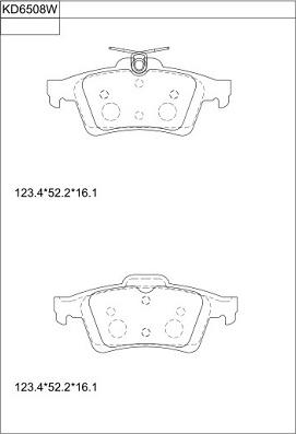 Asimco KD6508W - Kit de plaquettes de frein, frein à disque cwaw.fr