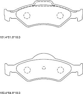 Asimco KD6516 - Kit de plaquettes de frein, frein à disque cwaw.fr