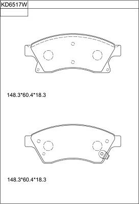 Asimco KD6517W - Kit de plaquettes de frein, frein à disque cwaw.fr