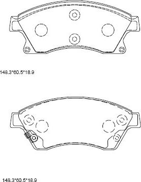 Asimco KD6517 - Kit de plaquettes de frein, frein à disque cwaw.fr