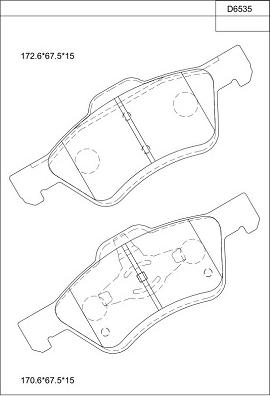 Asimco KD6535 - Kit de plaquettes de frein, frein à disque cwaw.fr