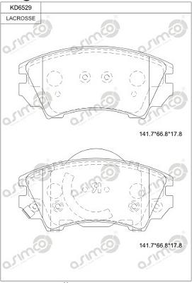 Asimco KD6529 - Kit de plaquettes de frein, frein à disque cwaw.fr