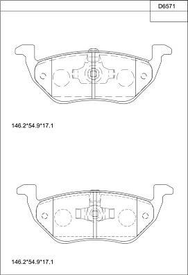 Asimco KD6571 - Kit de plaquettes de frein, frein à disque cwaw.fr