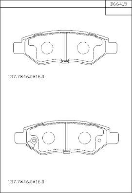 Asimco KD66415 - Kit de plaquettes de frein, frein à disque cwaw.fr