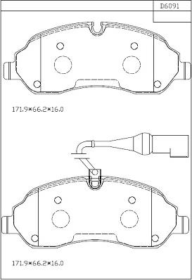 Asimco KD6091 - Kit de plaquettes de frein, frein à disque cwaw.fr