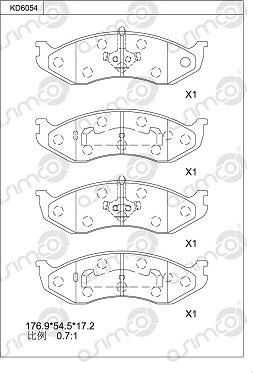 Asimco KD6054 - Kit de plaquettes de frein, frein à disque cwaw.fr