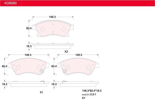 Asimco KD6060 - Kit de plaquettes de frein, frein à disque cwaw.fr