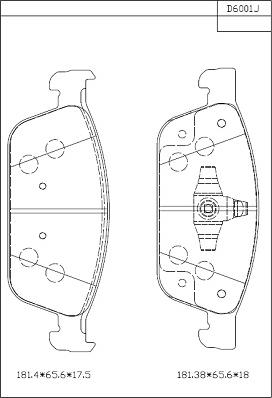 Asimco KD6001 - Kit de plaquettes de frein, frein à disque cwaw.fr