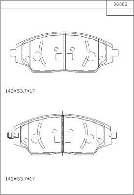 Asimco KD6008 - Kit de plaquettes de frein, frein à disque cwaw.fr