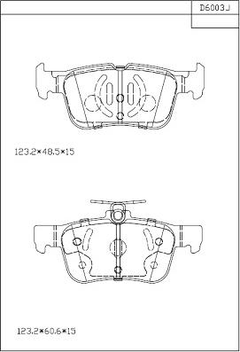 Asimco KD6003 - Kit de plaquettes de frein, frein à disque cwaw.fr