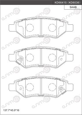 Asimco KD6036 - Kit de plaquettes de frein, frein à disque cwaw.fr