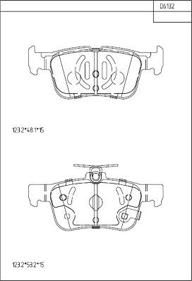 Asimco KD6132 - Kit de plaquettes de frein, frein à disque cwaw.fr