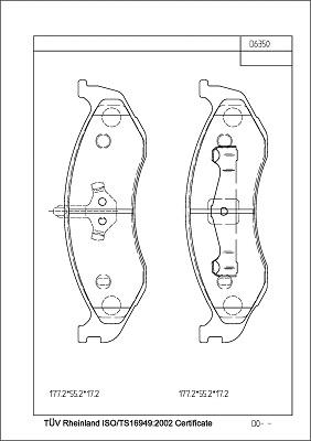 Asimco KD6350 - Kit de plaquettes de frein, frein à disque cwaw.fr