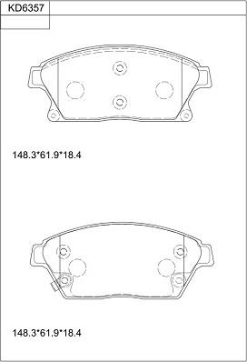 Asimco KD6357 - Kit de plaquettes de frein, frein à disque cwaw.fr