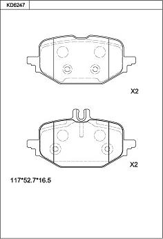 Asimco KD6247 - Kit de plaquettes de frein, frein à disque cwaw.fr