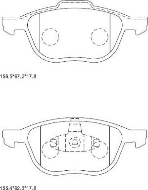 Asimco KD6798 - Kit de plaquettes de frein, frein à disque cwaw.fr