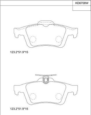 Asimco KD6708W - Kit de plaquettes de frein, frein à disque cwaw.fr