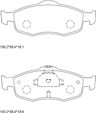 Asimco KD6710 - Kit de plaquettes de frein, frein à disque cwaw.fr