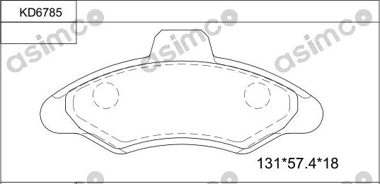 Asimco KD6785 - Kit de plaquettes de frein, frein à disque cwaw.fr