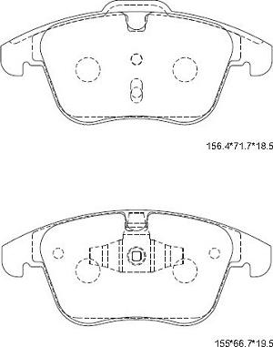 Asimco KD6781 - Kit de plaquettes de frein, frein à disque cwaw.fr