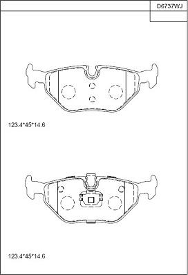 Asimco KD6737W - Kit de plaquettes de frein, frein à disque cwaw.fr