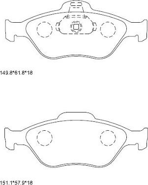 Asimco KD6776 - Kit de plaquettes de frein, frein à disque cwaw.fr