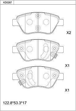 Asimco KD0267 - Kit de plaquettes de frein, frein à disque cwaw.fr