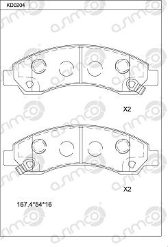 Asimco KD0204 - Kit de plaquettes de frein, frein à disque cwaw.fr