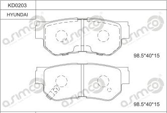 Asimco KD0203 - Kit de plaquettes de frein, frein à disque cwaw.fr