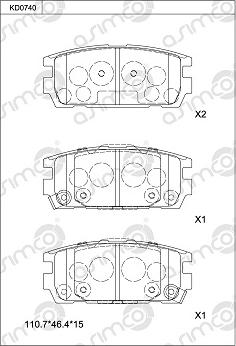 Asimco KD0740 - Kit de plaquettes de frein, frein à disque cwaw.fr