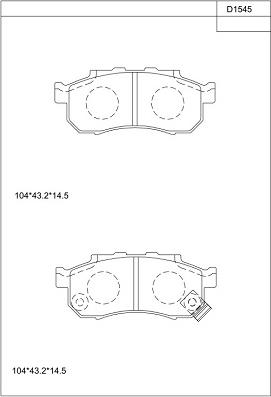 Asimco KD1545 - Kit de plaquettes de frein, frein à disque cwaw.fr