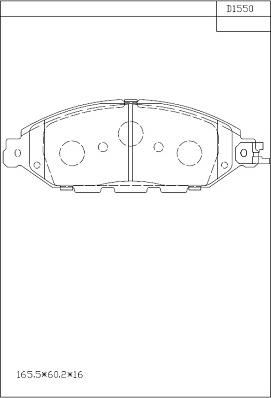 Asimco KD1550 - Kit de plaquettes de frein, frein à disque cwaw.fr