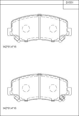 Asimco KD1551 - Kit de plaquettes de frein, frein à disque cwaw.fr