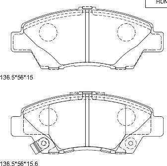 Asimco KD1506 - Kit de plaquettes de frein, frein à disque cwaw.fr