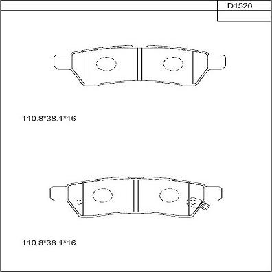 Asimco KD1526 - Kit de plaquettes de frein, frein à disque cwaw.fr