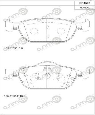 Asimco KD1523 - Kit de plaquettes de frein, frein à disque cwaw.fr