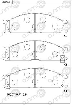 Asimco KD1061 - Kit de plaquettes de frein, frein à disque cwaw.fr