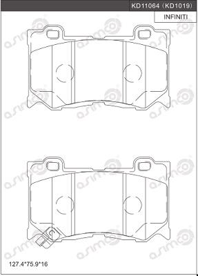 Asimco KD1019 - Kit de plaquettes de frein, frein à disque cwaw.fr