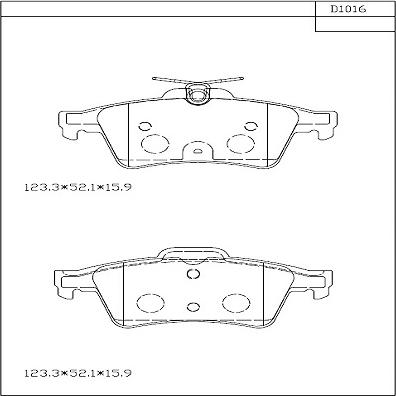 Asimco KD1016 - Kit de plaquettes de frein, frein à disque cwaw.fr