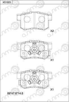 Asimco KD1023 - Kit de plaquettes de frein, frein à disque cwaw.fr